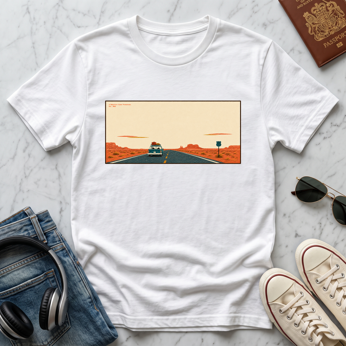 Desert Highway Sunset